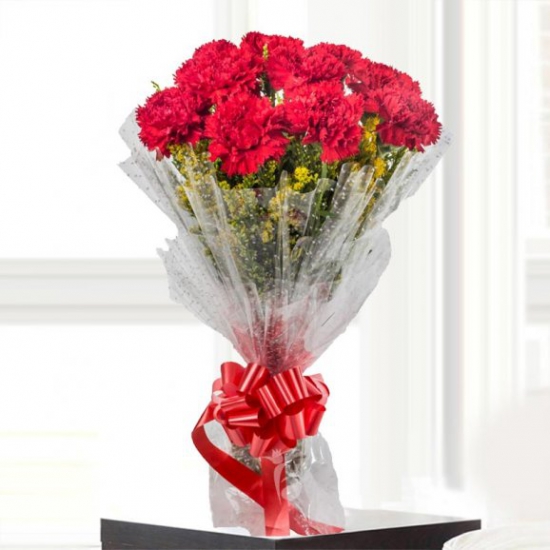 send flower Vikas puri DelhiBunch of Crimson Color Carnation